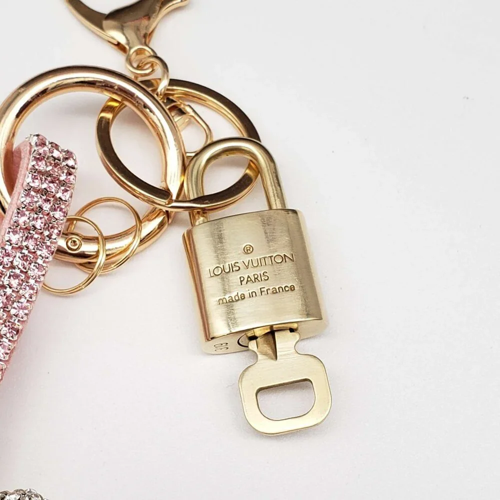 Authentic Louis Vuitton Gold Lock 🔒 Keychain Bag Unbranded Hello Kitty Charm LV